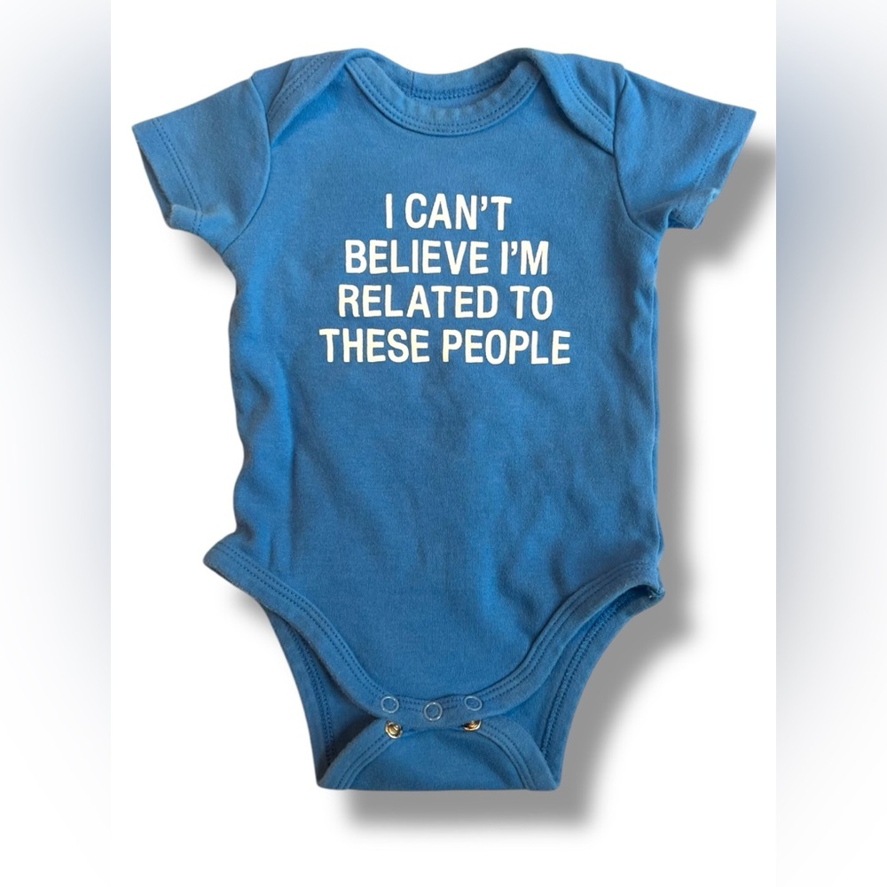 EUC Whimsical Blue Onesie (3-6 mos)